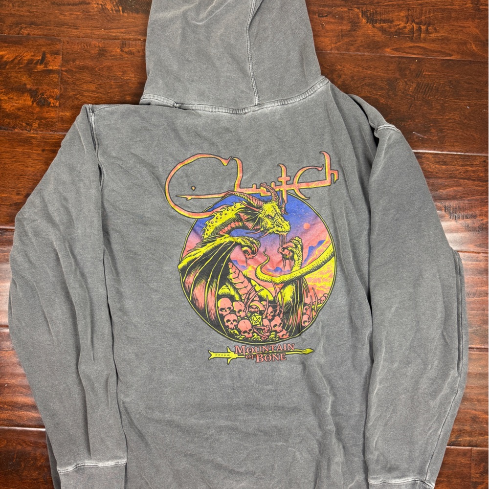 Clutch Mountain of Bone Dragon Hoodie, 3XL, Grey Unisex Pullover